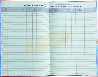 LRS Library Book Issue Register - 38 Pages - 35 Entries Per page - 1-Part Library Register(1 Sets)