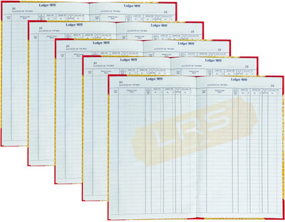 LRS Ledger Account Book - 200 Pages - Pack of 5 - 32*20 cm 1-Part Ledger Register(1 Sets)