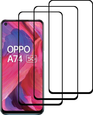 KITE DIGITAL Edge To Edge Tempered Glass for Oppo A54 (5G) / Oppo A74 (5G)(Pack of 3)