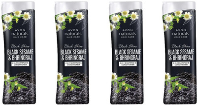 Avon Naturals Black Shine Bhringraj 2-in-1 Shampoo & Conditioner Pack of 4(720 ml)