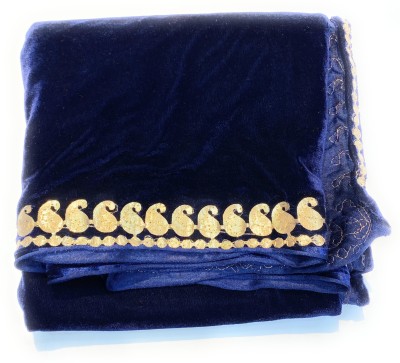 Badrisho Velvet Embroidered Women Shawl(Blue)