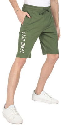 U.S. POLO ASSN. Solid Men Green Regular Shorts