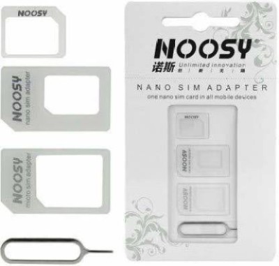 SANNO WORLD 4 in 1 Noosy SIM Card Adapter Kit Nano, Micro,Needle for iPhone, Moto E, Sim Adapter