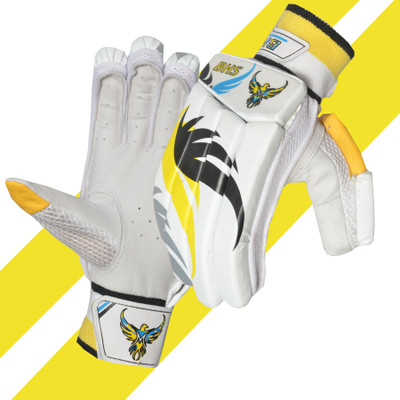 BHSSPORTS SUPER MATCH 1.0 (MATCH SERIES) Batting Gloves(Yellow, Black, Silver)