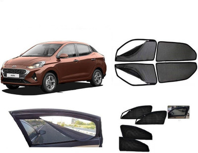 G ILIKA Rear Window, Side Window Sun Shade For Hyundai Aura(Black)