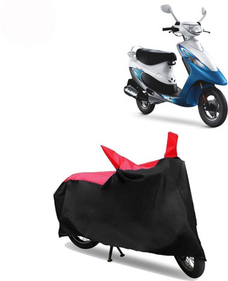 Exciting collections Two Wheeler Cover for TVS(Teenz, Red, Black)