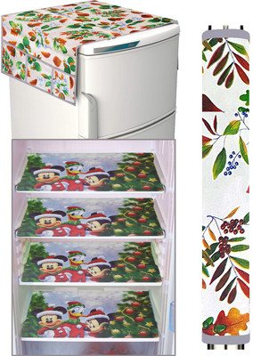 LooMantha Refrigerator  Cover(Width: 55 cm, Green)