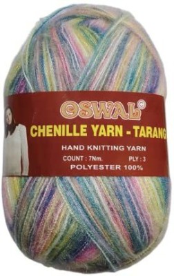 JEFFY Oswal Tarang Knitting Wool Yarn, Soft Chenille Yarn 500 gm