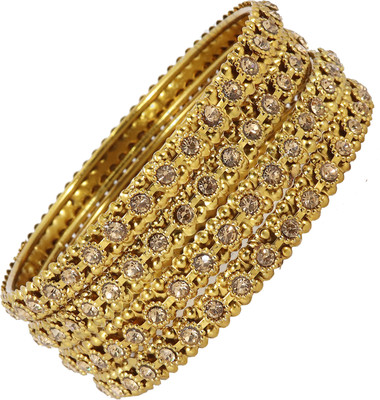 NMII Metal Zircon Bangle Set(Pack of 4)