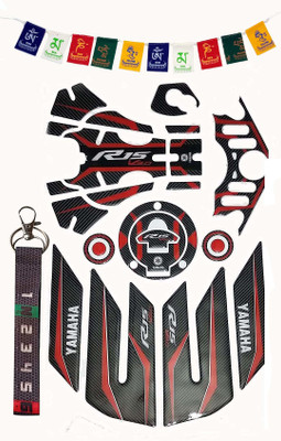 A1GRAPHIX Decals Sticker Side Knee Pad for R15 V3+ Keyring+flag Yamaha R15 1 Bike Tank Pad