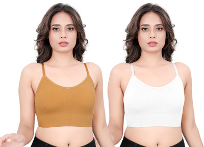 HETANSH ENTERPRISE Women Cami Bra Lightly Padded Bra(Yellow, White)