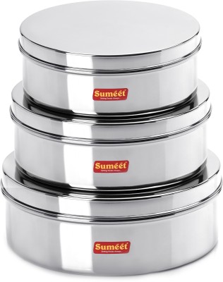 Sumeet Steel Utility Container  - 1500 ml, 2100 ml, 2700 ml(Pack of 3, Silver)
