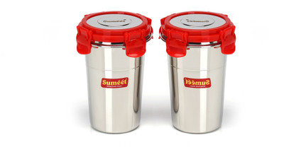 Sumeet Steel Utility Container  - 400 ml(Pack of 2, Red)