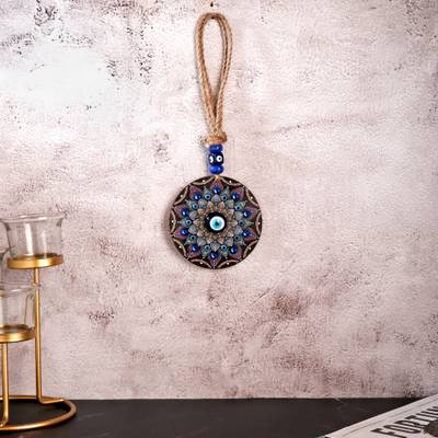 THE WHITE INK DECOR Feng Shui Evil Eye Wall Hanging Good Luck Success Health Office Home Decor Car Decorative Showpiece  -  24 cm
