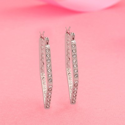 Estele Earrings Crystal Alloy Hoop Earring