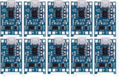 HUBX TP4056 /TP 4056 18650 3.7V LI-ION BATTERY CHARGING MODULE BMS PROTECTION- 10 PCS(Blue)