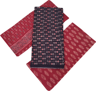 ADHIN Cotton Blend Dyed, Self Design Salwar Suit Material