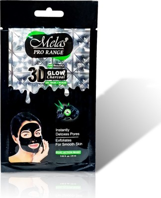 Melas Pro 3D Charcoal Mask (pack of 2)(25 ml)