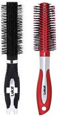 lukaf Fantastic Round Rolling Curling Comb Styling Hair Brush ( Pack of 2 )