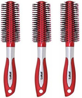 lukaf High Quality Round Rolling Curling Comb Styling Hair Brush ( Pack of 3 )