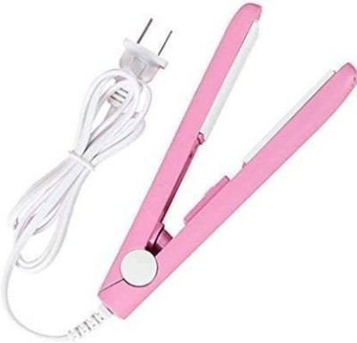 Raghav Traders Portable Mini Ceramic Electronic Crimper Flats Iron - Set of 1 Hair Straightener Hair Straightener(Pink)