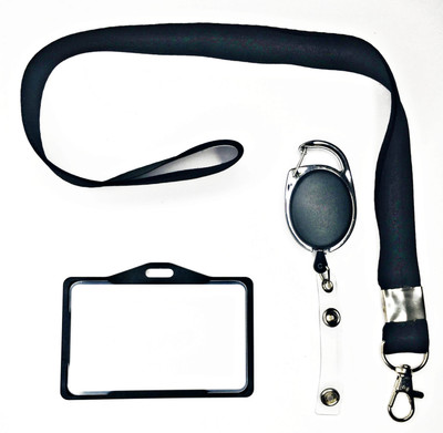 AKAN Aluminum ID Badge Holder, ID Badge Reel, Lanyard(Pack of 1)