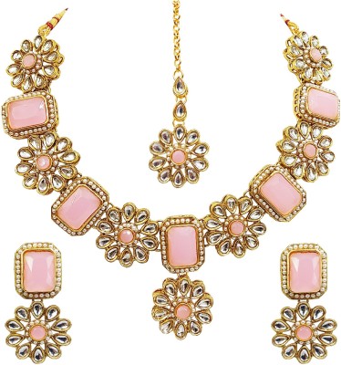 Chrishan Alloy White, Gold, Pink Jewellery Set(Pack of 1)