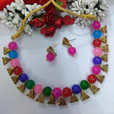 GEODE DELIGHT Alloy Silver Multicolor Jewellery Set(Pack of 1)