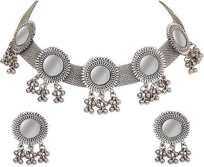 GEODE DELIGHT Alloy Silver Multicolor Jewellery Set(Pack of 1)