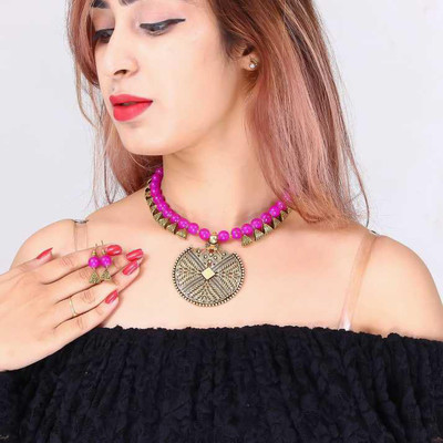 Rhosyn Alloy Gold-plated Gold, Multicolor Jewellery Set(Pack of 1)