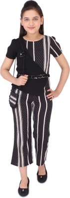 Cutecumber Striped Girls Jumpsuit