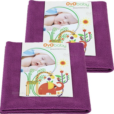Oyo Baby Cotton Baby Bed Protecting Mat(Rani Pink, Medium, Pack of 2)