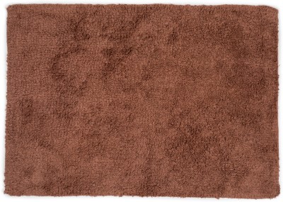 MY ARMOR Cotton Bathroom Mat(Brown, Medium)