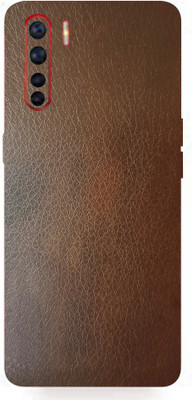 TJ CREATION OPPO A91, oppo a91, Oppo a91 Mobile Skin(Ultra Super Mahagony Brown leather Skin With High Matte Finish.)