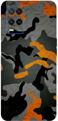 LAMHA Oppo A54 Mobile Skin(Ultra Super Camouflage Orange Skin With High Matte Finish.)