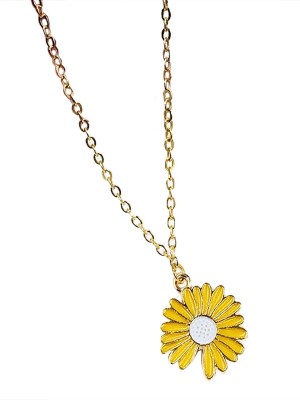 Vembley Stunning Gold Plated Yellow Flower Pendant Necklace for Women and Girls Gold-plated Plated Alloy Necklace