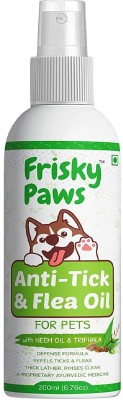 Frisky Paws Anti-Tick & Flea Oil Spray | Insect Repellent Spray for Dogs, 200ml Flea and Tick neem Dog Shampoo(200 ml)