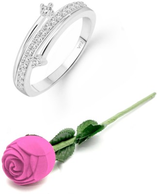 VIGHNAHARTA valentine day ring rose box Beauty Craft (CZ) Rhodium Ring Alloy Cubic Zirconia Rhodium Plated Ring