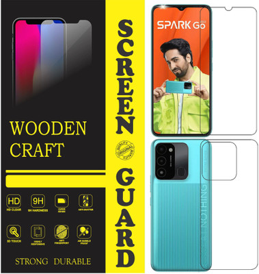 wooden craft Front and Back Tempered Glass for Tecno Spark Go 2022, Spark Go 2022(Pack of 2)