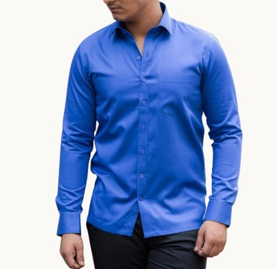 KRISHNA Men Dyed/Ombre Casual Blue Shirt