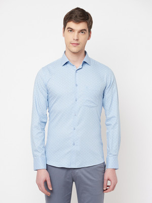 CRIMSOUNE CLUB Men Printed Casual Blue Shirt