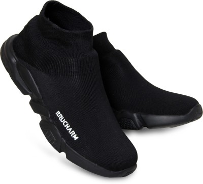 Brucharm Flexible&Bendable Socks Shoes/Outdoors/Gym&Training/Partywear/Light Weight Slip On Sneakers For Men(Black)