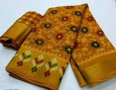 73% OFF on AARTI SELECTION Floral Print Patola Cotton Blend Saree(Yellow) 73% OFF on AARTI SELECTION Floral Print Patola Cotton Blend Saree(Yellow)