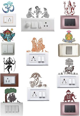 WALLDESIGN 50.8 cm God Series Wall Mini Switch Board Stickers - Set of 12 Self Adhesive Sticker(Pack of 12)