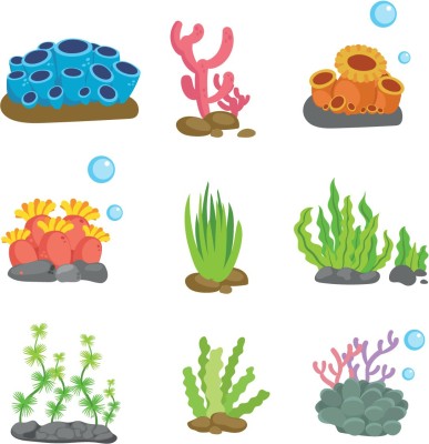 WALLDESIGN 30.48 cm Coloured Sealife Elements Mini Wall Switch Board Sticker - Set of 9 Self Adhesive Sticker(Pack of 1)
