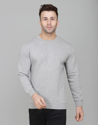 SLOWLORIS Full Sleeve Solid Men Sweatshirt