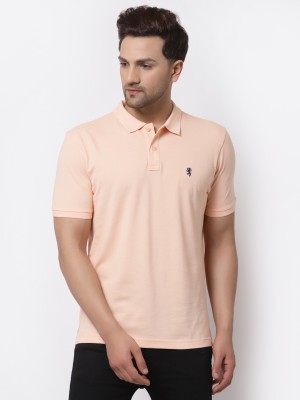 Red Tape Solid Men Polo Neck Pink T-Shirt