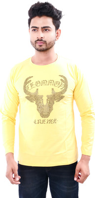 DRESSED UP DIVAS Printed Men Round Neck Light Blue T-Shirt