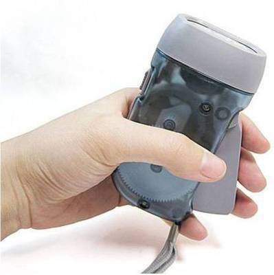 Triangle Ant ™ 3 Dynamo Torch Light Hand Press Crank Portable Camping Traveling Hiking Grey Torch