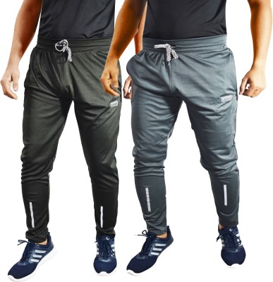 levex Solid Men Black, Grey Track Pants